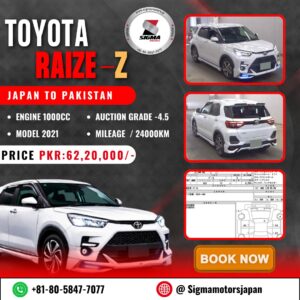 Toyota Raize Z 2021 – Premium Import | Book From Japan to Pakistan